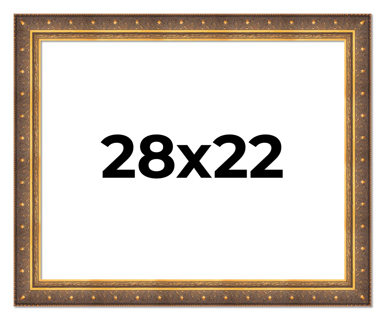 Museum Gold Picture Frame - UV Acrylic, Backing Board, Hanging Hardware Included
